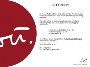 Invitation til reception
